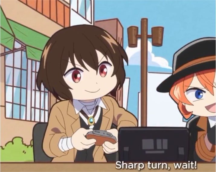 chapeudoranpo's tweet photo. dazai desacreditado meu deus ele realmente queria estar jogando esse maldito jogo https://t.co/KS4UIIemYg