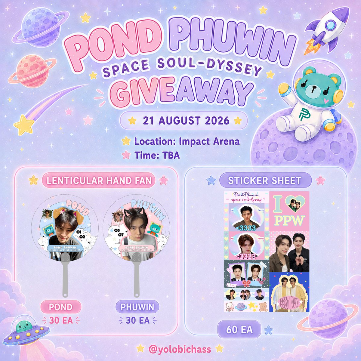 yolobichass's tweet photo. pls kindly rt

giveaway for #pondphuwinconcert ₊˚⊹♡

🗓️ 21 aug 2026
📍 impact arena
⏰ tba

ᰔ rt and show this post
ᰔ exchange can dm me  (˵◝ ⩊  ◜˵マ https://t.co/nD2kBYEfAe