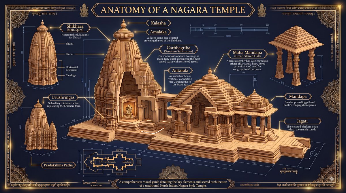 JahnDwi's tweet photo. Explore the anatomy of a Nagara temple in just seconds—from the Garbhagriha to the soaring Shikhara. A cinematic journey through India's timeless architectural heritage.

#IndianArchitecture #NagaraStyle #Heritage @CseWhy https://t.co/Yy8vCKWZjl