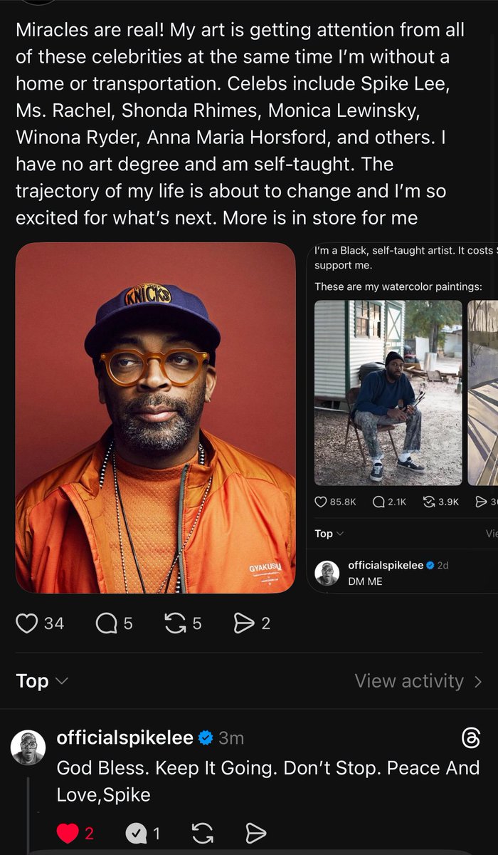 mentnelson's tweet photo. Spike Lee showing me love yesterday 💪🏾💯 https://t.co/8u6B02mJe4