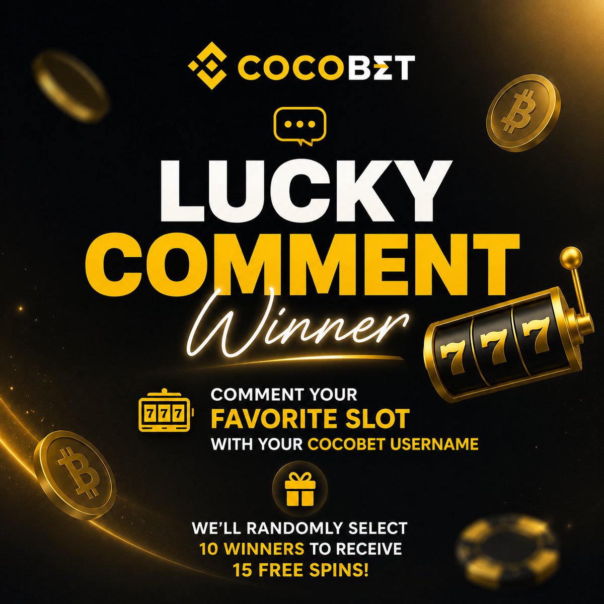 cocobetofficial's tweet photo. 🎲 Lucky Comment Winner is LIVE! 🎰

Think you deserve 15 #FreeSpins?

✅ Follow @Cocobet_Casino
❤️ Like 🔁 Repost this post
👥 Tag a friend
💬 Comment your favorite slot + your #Cocobet username

🎁 10 lucky winners will each receive 15 #FreeSpins!
⏰ Winners on Wednesday https://t.co/cHVFsr1kx9