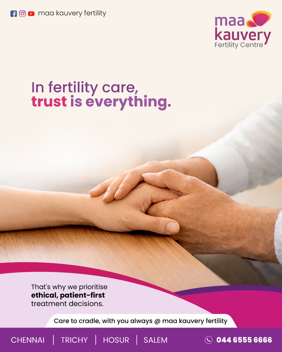 maakauvery's tweet photo. "TRUST is primary treatment in Maa Kauvery Fertility" Our success goes beyond pregnancy &amp; facilitate safe delivery &amp;healthy baby
https://t.co/vgSM72Ghq6 044 6555 6666
#KauveryHospital #KauveryHospitals #MaaKauvery #FertilityClinics #FertilityCentre #TrustedFertility #TrustedIVF https://t.co/GQkDqG7ypf