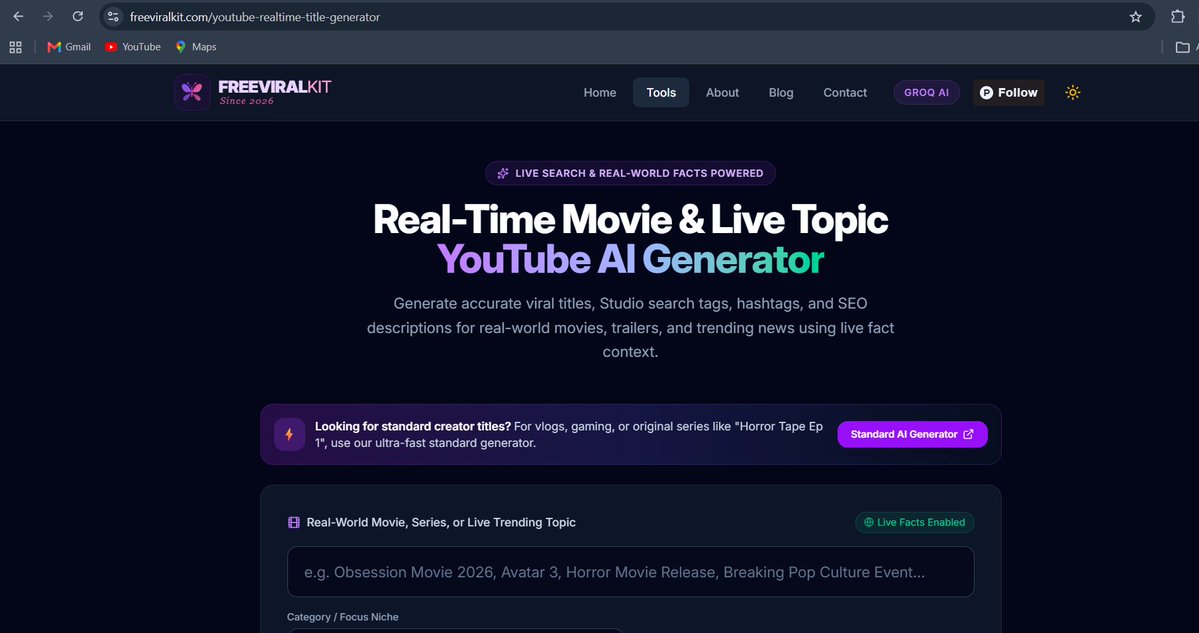 FreeViralKit's tweet photo. Me: Spends 20 hours editing a masterpiece 

🎬 Also me: Titles it "My Video Final_v2_REAL" 

🤡Stop sabotaging your views. 

Our new Realtime YouTube Title Generator uses live trending data to give you titles that actually work.

Try it 👇 https://t.co/Ke4tD1v161

#YouTubeSEO https://t.co/M654UGc23o
