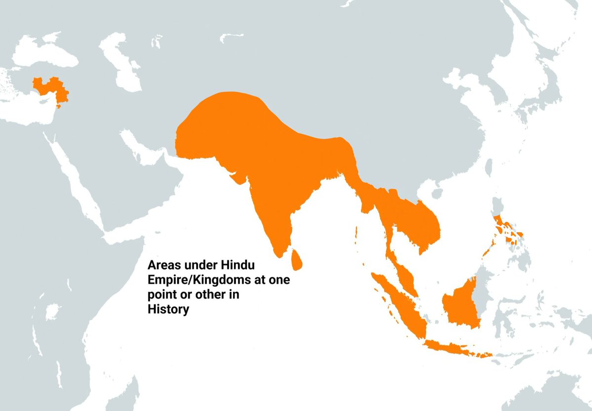 Yaduvam's tweet photo. Areas under Hindu Empire/Kingdoms at one point or other in history. https://t.co/IlvcVd8WZO