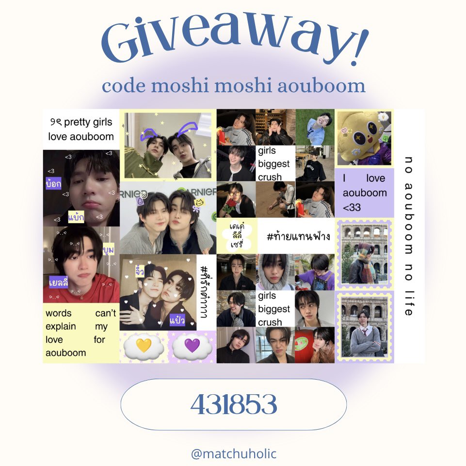matchuholic's tweet photo. —— pls kindly retweet 💛💜

giveaway sticker moshi moshi aouboom

📮 polar code — 431853 <33
* personal use only na*

꒰ #aou_thbknr #besevboom #aouboom ꒱ https://t.co/6Q5OOV2LMY