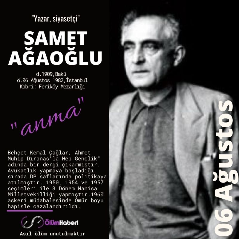 OlumHaberi's tweet photo. GÜNÜN ANMALARI. (06.Ağustos)
Samet Ağaoğlu
Selçuk Yula
Semih Sergen
Umur Bugay
https://t.co/mHRZXAkEsq
#İstanbul #vefat #anma #tarih #SametAgaoğlu #SelcukYula #SemihSergen #UmurBugay #tarih #Ankara #yazar #muzik #Istanbul #futbol #Fenerbahce #Manisa #TBMM #sair #siir #sinema https://t.co/222SAFwyvJ