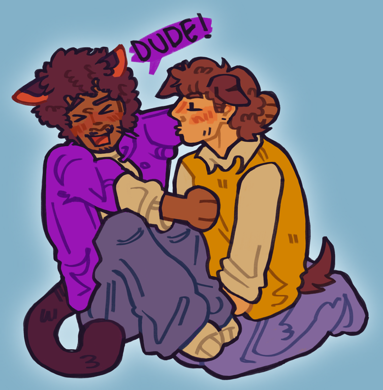 anthillanthwill's tweet photo. in reference to the multiple times anthony has tried and failed to kiss will for some reason. yes i gave them animal ears and tails leave me alone bruh. 
#anthwill https://t.co/DQByxEzmaF