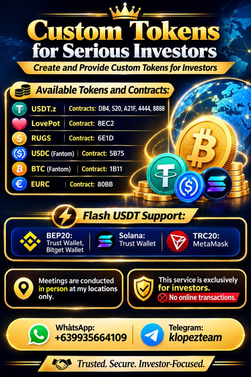 flashcrypto666's tweet photo. ONLY CONTACT IF YOU HAVE MONEY

#Crypto #Cryptocurrency #Blockchain #CryptoInvestor #CryptoTrading #DigitalAssets #Token #CustomToken #CryptoCommunity #Web3 #DeFi #BinanceSmartChain #BEP20 #TRC20 #Solana #USDT #USDC #BTC #usdtz #btcbr #rugs #rugsurvivor https://t.co/ux2PYhqT9f