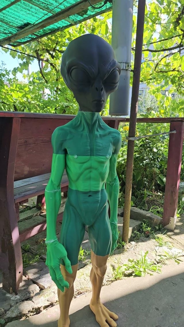El1as's tweet photo. Just finished my new little grey friend
3D model made by me, 3D printed it and hand-painted
Height: 106 cm 3.5 feet, what name should I give?
#alien #3dprint #paintjob https://t.co/Su71jeVVJA