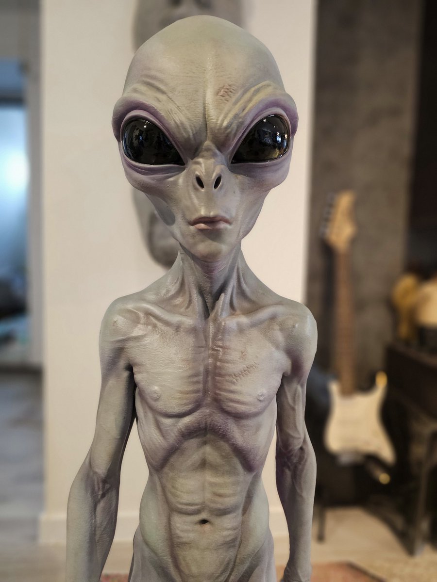 El1as's tweet photo. Just finished my new little grey friend
3D model made by me, 3D printed it and hand-painted
Height: 106 cm 3.5 feet, what name should I give?
#alien #3dprint #paintjob https://t.co/Su71jeVVJA