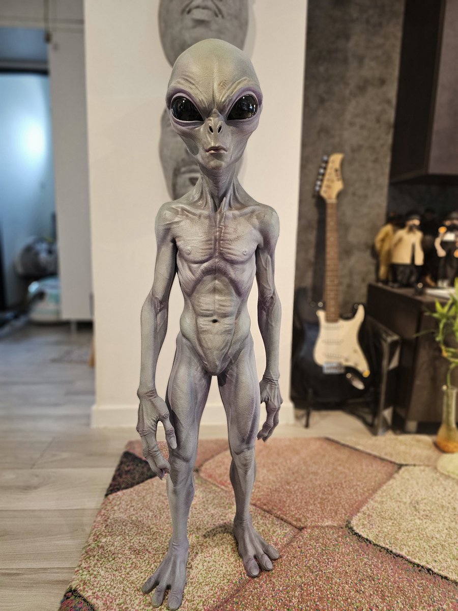 El1as's tweet photo. Just finished my new little grey friend
3D model made by me, 3D printed it and hand-painted
Height: 106 cm 3.5 feet, what name should I give?
#alien #3dprint #paintjob https://t.co/Su71jeVVJA