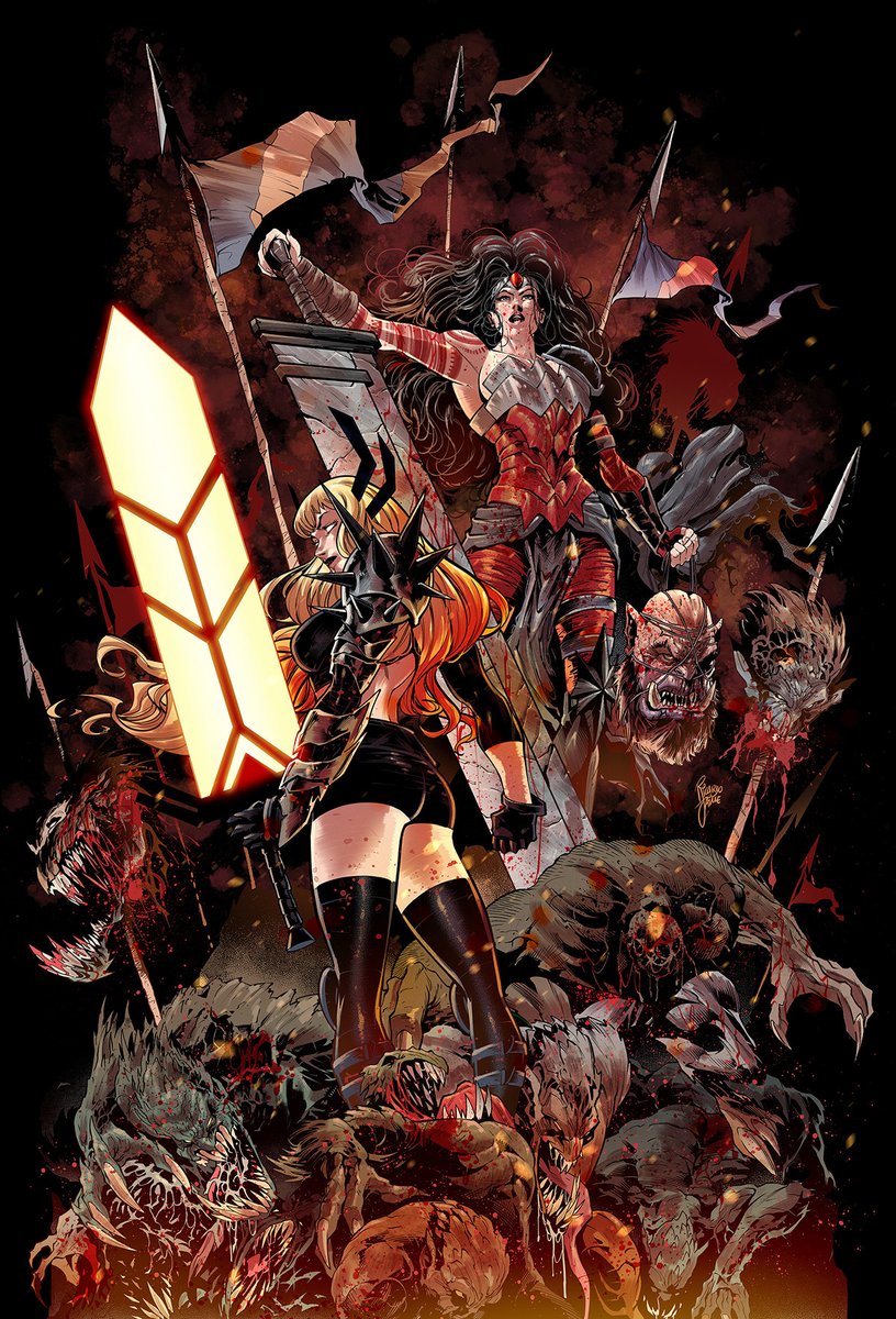 ricardojaime's tweet photo. Absolute Wonder Woman &amp; Magik! ⚔️✨

Had a blast bringing these two incredible characters together in this artwork, with both art and colors by me, created for Screw Loose Shop.

#AbsoluteWonderWoman #Magik #ComicArt #comicbooks #Comics https://t.co/0jL4tU2MSQ