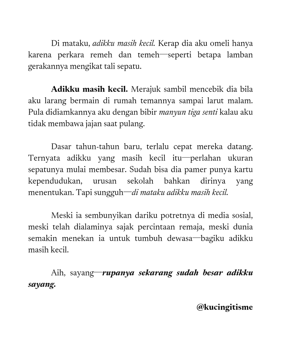 kucingitisme_'s tweet photo. sayang─rupanya sudah besar ya, adikku sayang? https://t.co/YUg3HXZXd8