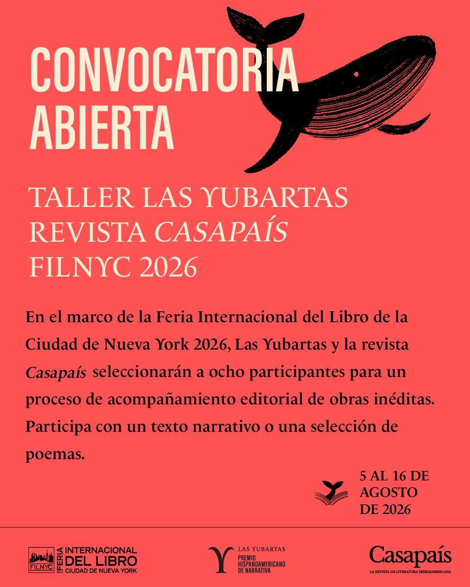 TrabalisEd's tweet photo. la Feria del Libro de NYC, el Taller Las Yubartas abren su convocatoria para escritor@s, traductor@s interesados en trabajar de manera cercana con editor@s en el proceso de revisión, edición y preparación de una obra en proceso. Del 5 al 16 de agosto.
 https://t.co/EOsQYzC5s5 https://t.co/G94lKJChzH