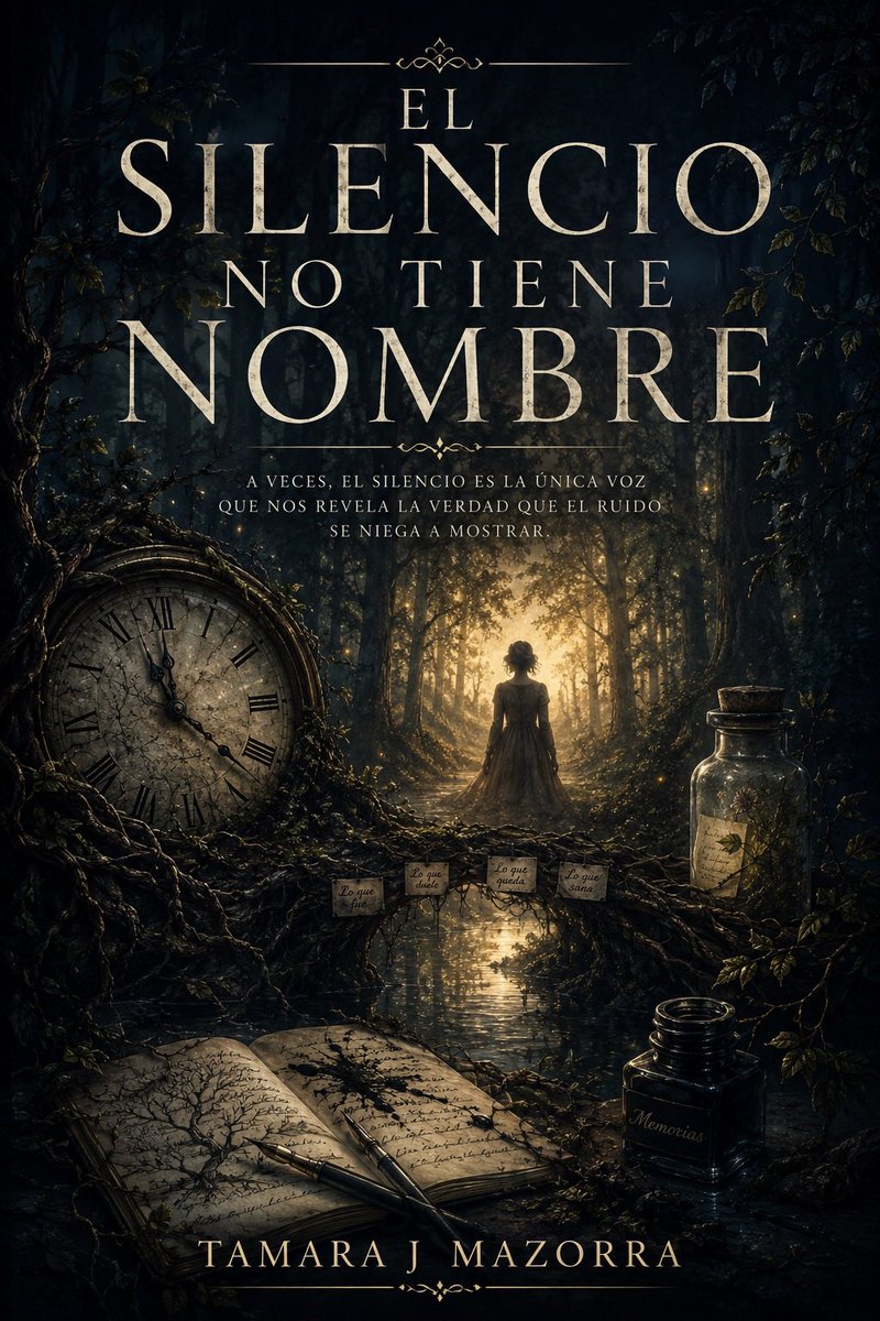 tamara_mazorra's tweet photo. Ya está disponible mi segundo libro:
El Silencio No Tiene Nombre
Una novela donde el duelo no se queda quieto.
Se convierte en raíces, en relojes detenidos, en tinta que sangra y germina.
Donde el silencio tiene peso… y también tiene camino.
Alba regresa a la casa familiar después de la muerte de su hermana. Pero en Umbría el tiempo se ha detenido y el bosque espera. Para encontrar a Elena, tendrá que atravesar espejos, sombras y su propio dolor, hasta descubrir que recordar no es quedarse atrapada… sino aprender a caminar con una luz propia.
Poesía y narrativa entrelazadas.
Una historia sobre el duelo, la memoria y la esperanza que nace cuando nos atrevemos a mirar de frente la oscuridad.
Disponible: En Amazon y en KDP, puedes poner el título directamente  si no logras entrar por el enlace 
https://t.co/mNROceZT56

#ElSilencioNoTieneNombre #NuevoLibro #Literatura #AutoresIndependientes #Duelo #Poesía #KDP