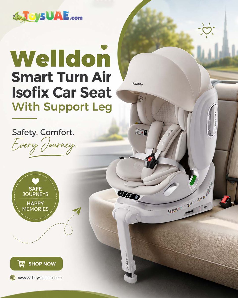 ToysuaeOfficial's tweet photo. Keep Every Journey Safe & Comfortable! 👶🚗
🛒 Shop Now: https://t.co/5kyAD6arOt
📞 Call / WhatsApp: +971 50 937 7137
#ToysUAE #Welldon #CarSeat #BabyCarSeat #IsofixCarSeat #ChildSafety #TravelSafe #SafeJourney https://t.co/YdzXC8gIr4