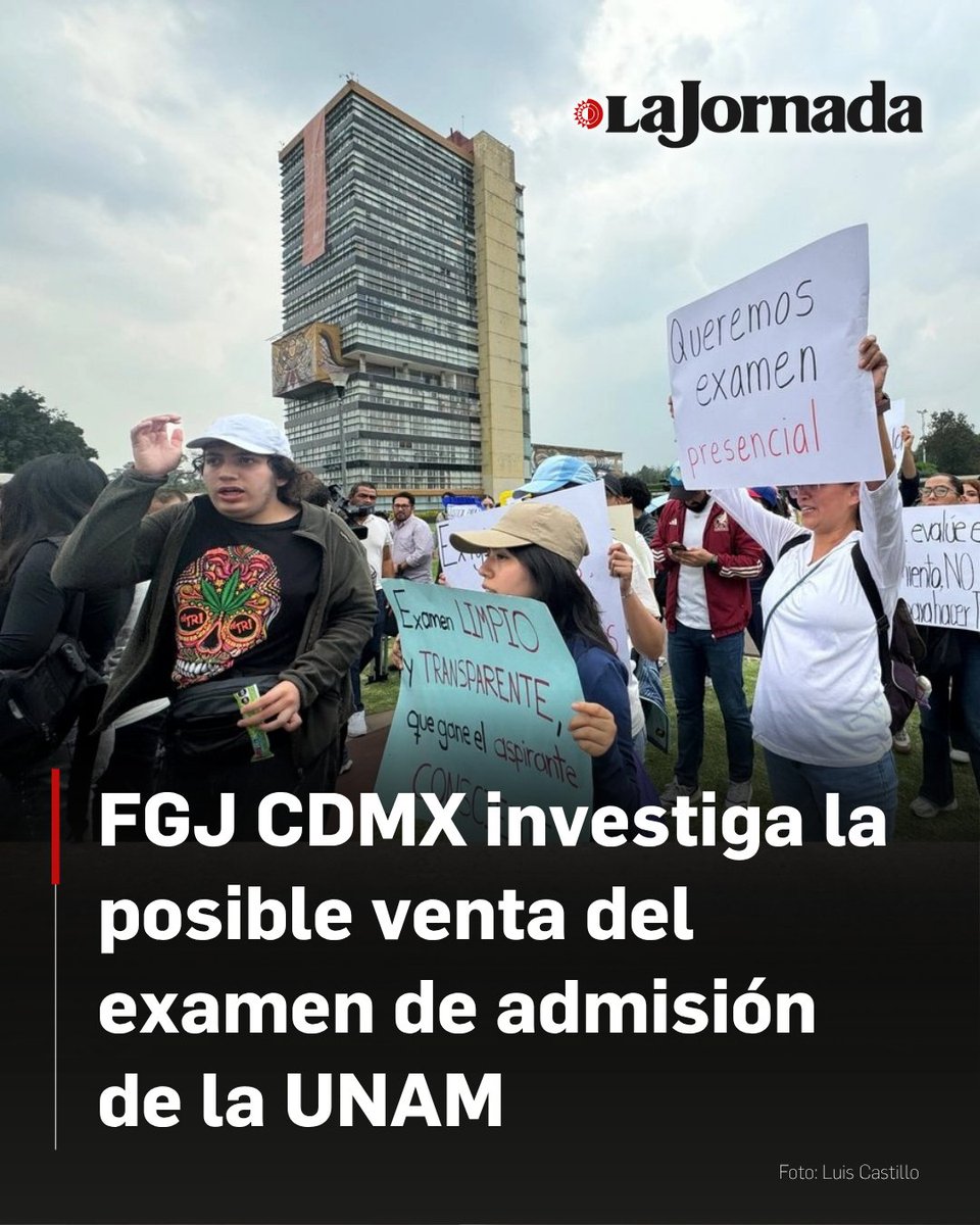 lajornadaonline's tweet photo. La Fiscalía General de Justicia (FGJ) de la Ciudad de México cuenta con dos carpetas de investigación iniciadas por la presunta venta de respuestas y el apoyo remoto durante la realización del examen de admisión al nivel licenciatura de la Universidad Nacional Autónoma de México (UNAM).

Aunque ya se realizaron los desgloses correspondientes para la Fiscalía General de la República (FGR), hasta el momento ambas denuncias presentadas por las autoridades educativas correspondientes permanecen radicadas en el ámbito local.

Más información en: https://t.co/ehzchGXydT