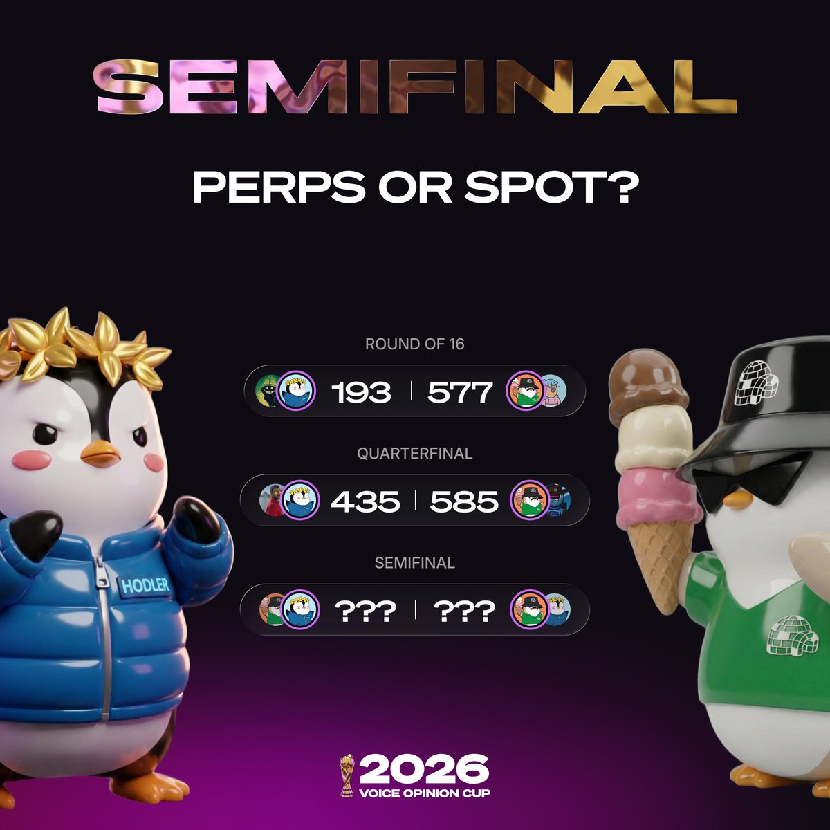 voicehavefun's tweet photo. . @edoweb3 vs @Deestar

Perps or Spot?
VOTE NOW: https://t.co/QVpifbaOrs

semifinal's live, who is moving to the Final round? https://t.co/S6qiUReAJ2