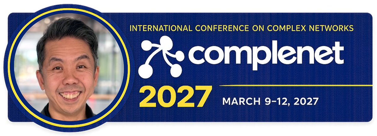 CompleNet's tweet photo. We are very happy to announce YY Ahn as our second keynote speaker at #CompleNet27 in Rochester, NY, USA. We are planning an amazing event. Mark your calendars. https://t.co/RgBDXbH1PP https://t.co/SJwqj72b04