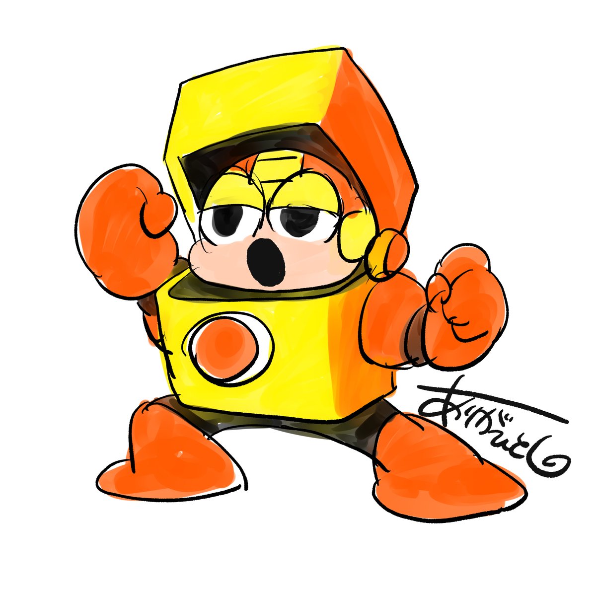 ariga_megamix's tweet photo. ロックマンに登場するロボットで一番好きなのは
No.015ヒートマンです。

戦闘用という設定も、コンパクトにまとまってるデザインも、圧縮炎が地面に着弾したら吹き上がるのも、フタが閉まると無敵になるのも、炎に変形するのも、プレイヤーにジャンプを強要しつつ自身はジャンプしないのも全部好き。 https://t.co/6Slj4kzgS4