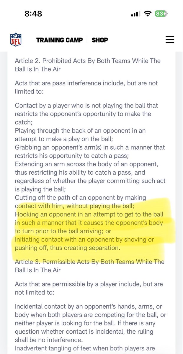 travis_wp's tweet photo. @TexansDaily101 @Htx_wearetexans You literally proved my point that it’s an OPI, he grabbed him and pushed off, which made the defender react as he did. The initial foul was on the receiver, which makes it an OPI. I’m sure you will come back and still say you’re right, just know I’m done with this convo. https://t.co/ej151wfSAH