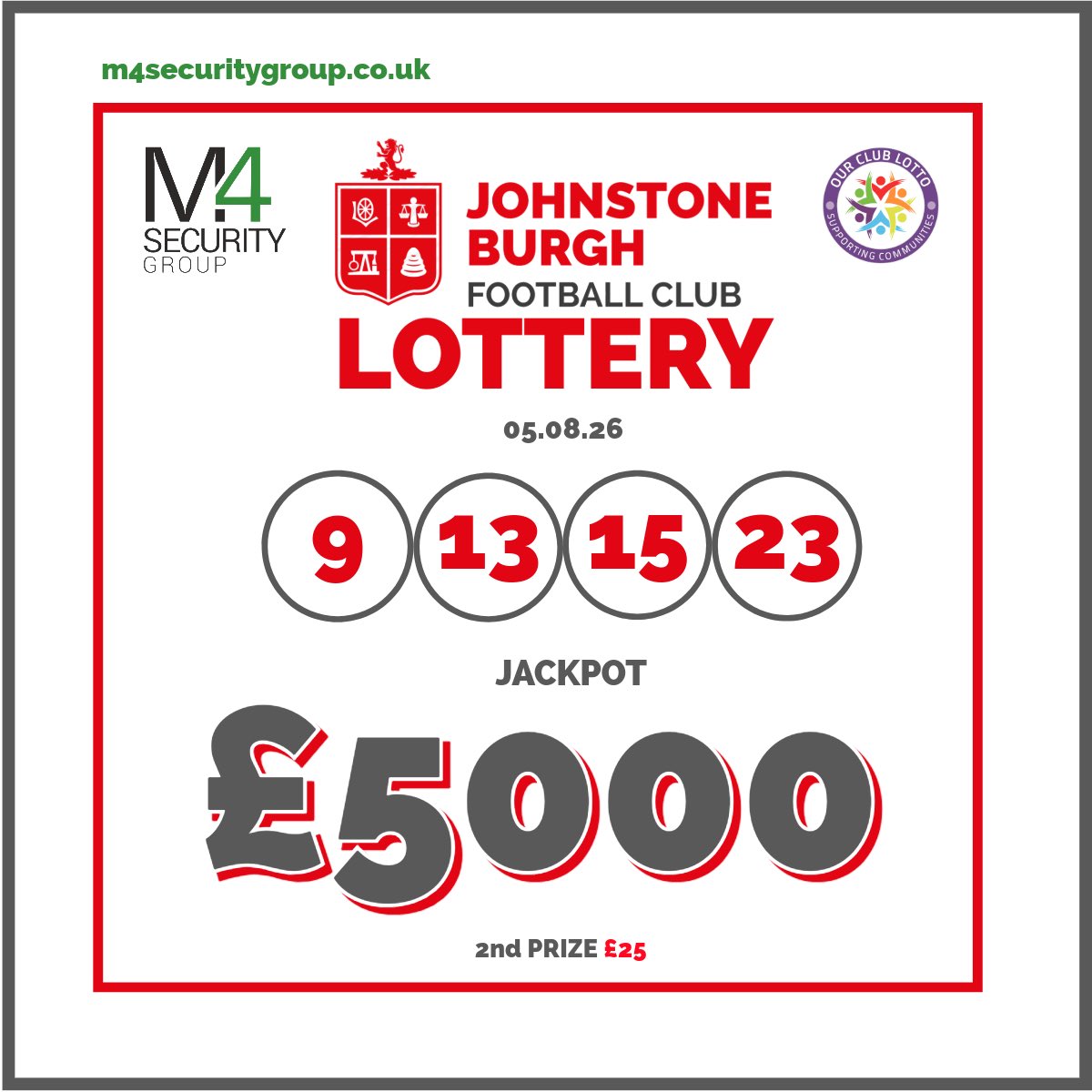 johnstone_burgh's tweet photo. Last night’s Lottery numbers are …
#GETINVOLVED & #GETITON 🇦🇹 the best and easiest way to support your local club with the chance of winning BIG MON£Y! 🇦🇹
Our Club Lotto
sponsored by https://t.co/stb0LGZWbs
https://t.co/fBKr5OTFp5 https://t.co/dS13lAXtR8