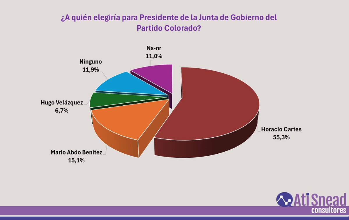 aticonsultores's tweet photo. Resultados de una encuesta de opinión y opción electoral a nivel nacional - Internas ANR - rumbo 2028 https://t.co/RCtvIzh972