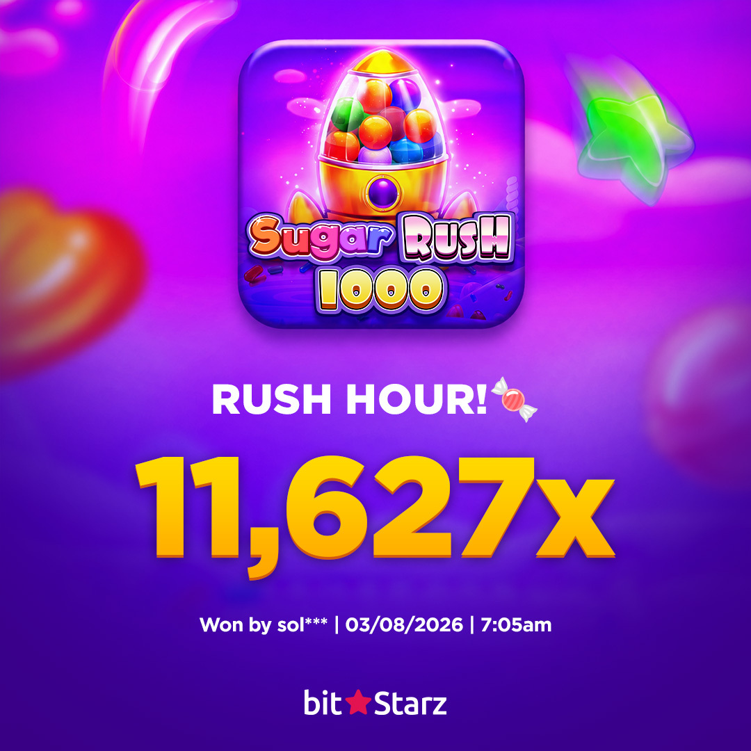 bitstarz's tweet photo. This one's worth reading twice. CA$4 bet on Sugar Rush 1000. 11,627x win. CA$46,507.80 payout.

Rush hour indeed! https://t.co/NNWtJ3CZbC