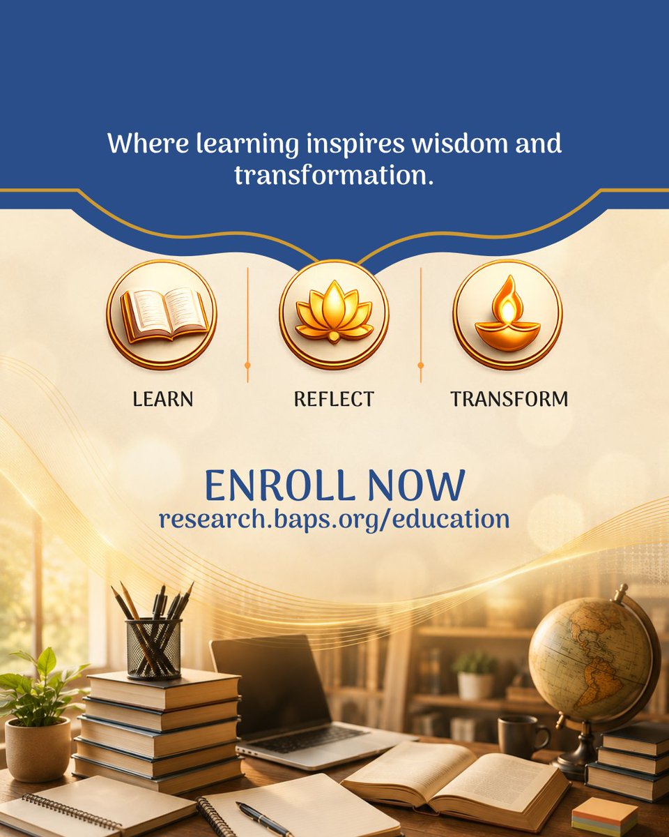 bapsresearch's tweet photo. 🎓 Explore Timeless Knowledge Through Structured Learning

Brahmavidya Adhyayan is a structured one-year online program designed to introduce learners to the philosophy, literature, traditions, and intellectual foundations of Sanātana Dharma.

https://t.co/NgxZ0vtnit https://t.co/E62Y8d9e6G