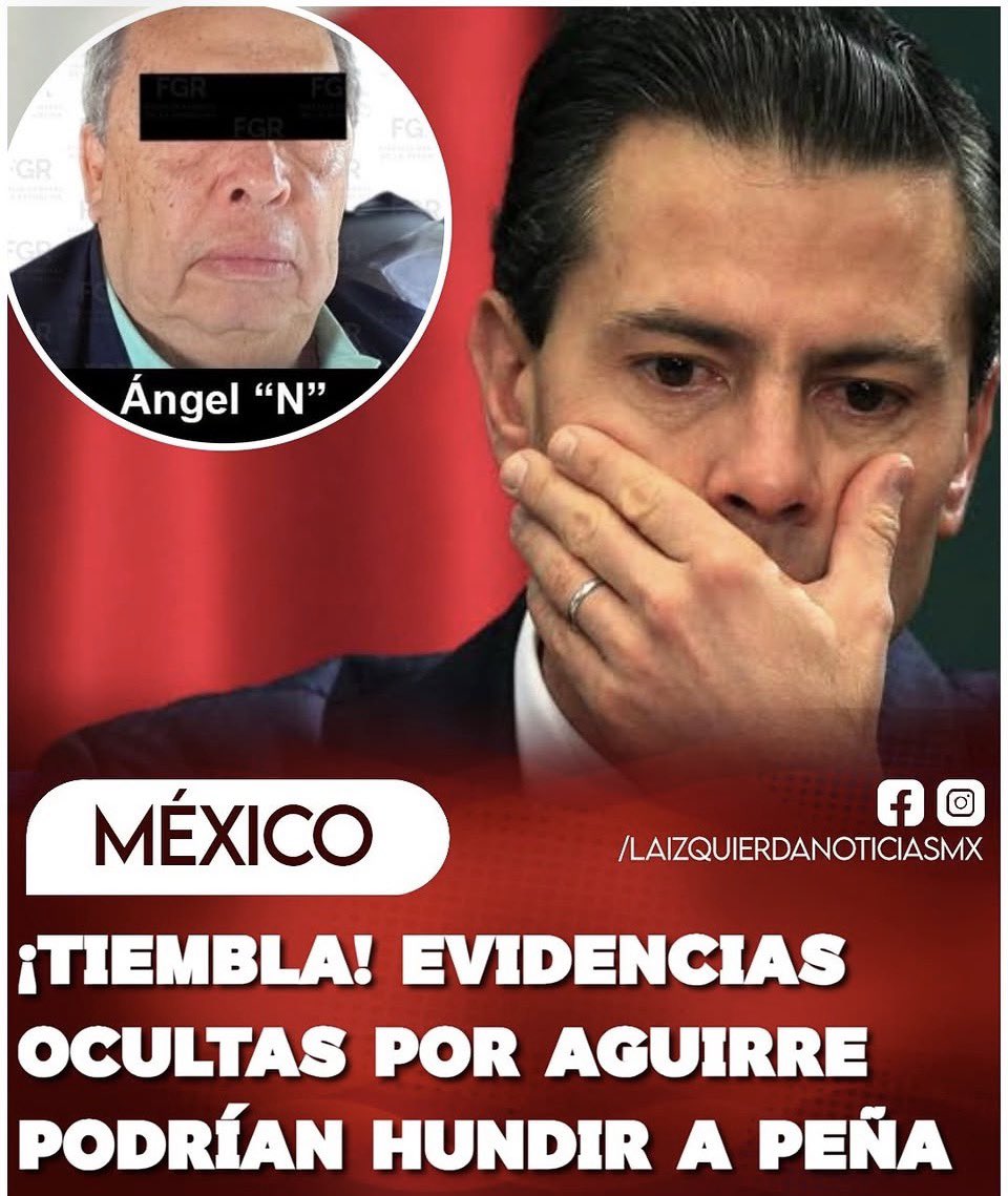 RiosAnaMa's tweet photo. PEÑA SIGUE? Con la caída de Ángel Aguirre, el expresidente prista Enrique Peña Nieto debe estar temblando: las evidencias que ocultaba podrían revelar el vínculo directo de la desaparición de los 43 normalistas con su administración en el gobierno federal. Y para rematar, Jesús Murillo Karam, su excolaborador, ya está en la cárcel por encubrir la verdad. La cloaca priista se sigue destapando.