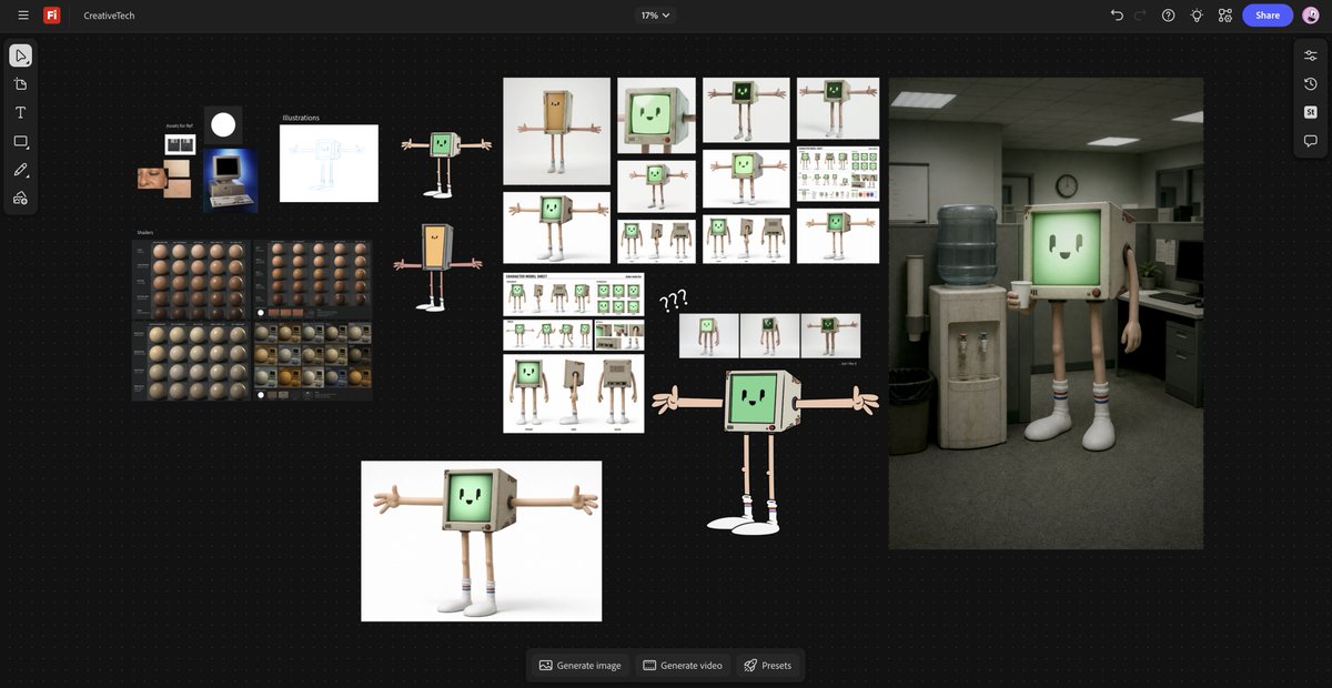 FreshCakeWTF's tweet photo. My process: sketch on iPad in Fresco → build out Boards → render final with Gemini. Lately I've been loving ChatGPT image 2 for generating references. Just ask for a character sheet and it gives you a full set of angles/expressions to work from. https://t.co/bQwFMLSmo3