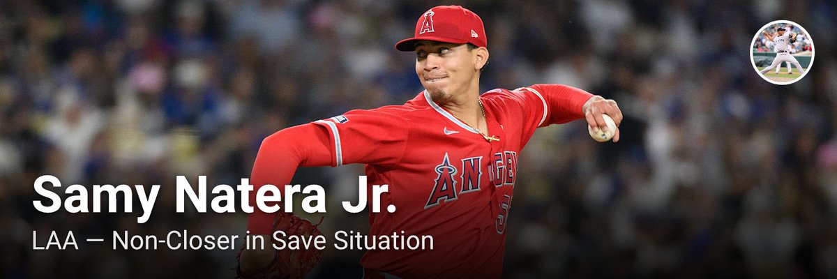 MLBClosersBot's tweet photo. Samy Natera Jr. (LAA) entering for the save — not Ben Joyce (rested 3d).
LAA 4, BAL 1 • ▼9
Bases empty, 0 outs https://t.co/4LZAv6cb9R
