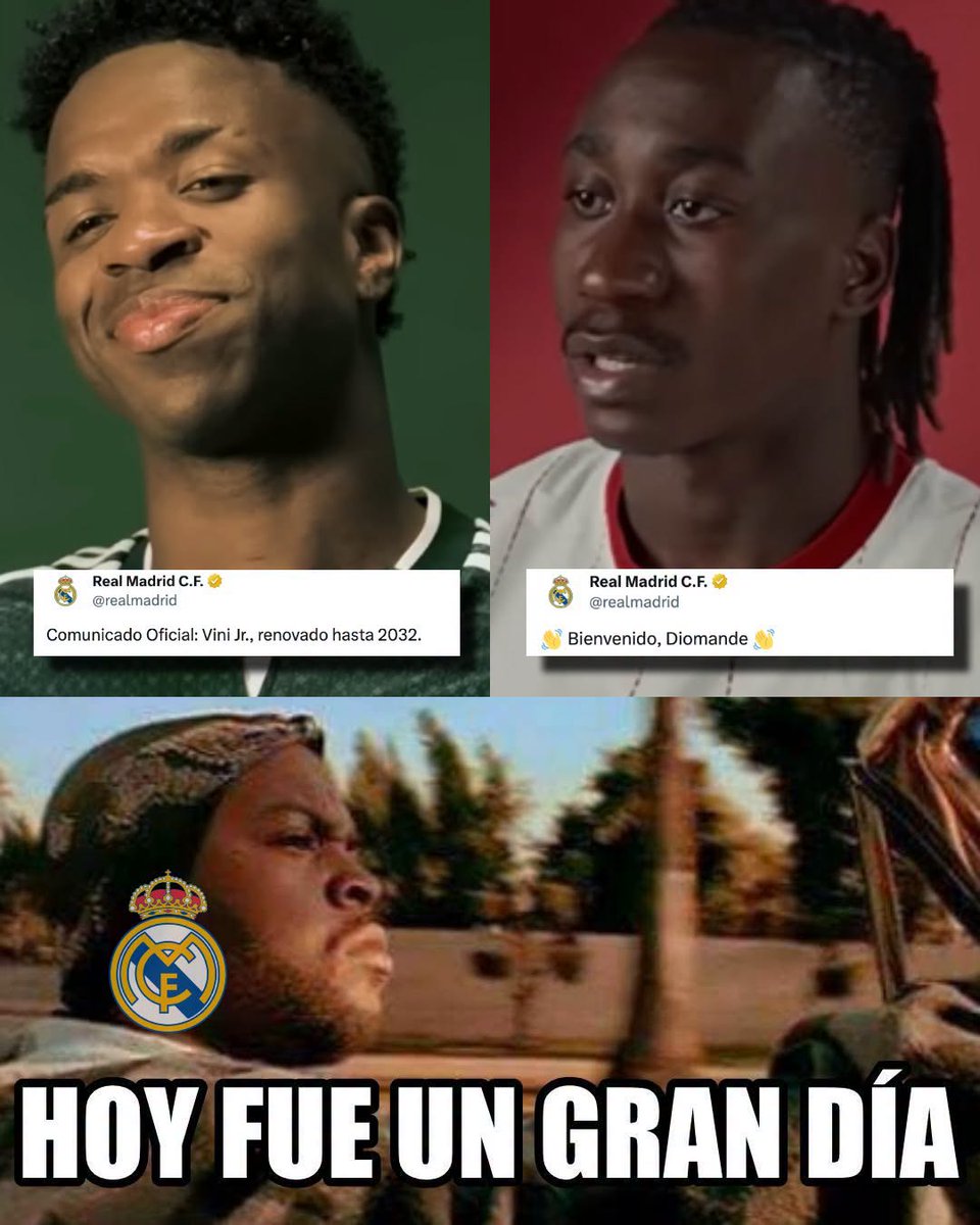 InvictosSomos's tweet photo. ✅ Hoy se hizo oficial el fichaje de Yan Diomande.
✅ Hoy se hizo oficial la renovación de Vinicius Júnior.

HOY FUE UN GRAN DÍA EN EL REAL MADRID.