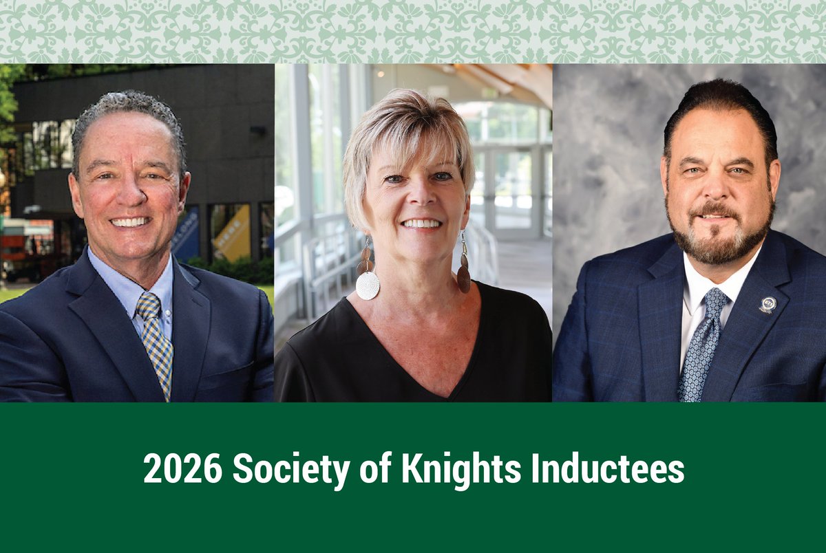 CCRINews's tweet photo. Congratulations to our 2026 Society of Knights inductees! 👏💚

• Joseph J. Greene, Jr. '84
• Cathy L. Picard-Tessier '84, '90
• Michael F. Sabitoni '88

They'll be honored at A Knight of Opportunity: Alumni Excellence &amp; Opportunity Gala on 10/16 👉 https://t.co/84CBkASWU1 https://t.co/tmqJSI7R3F