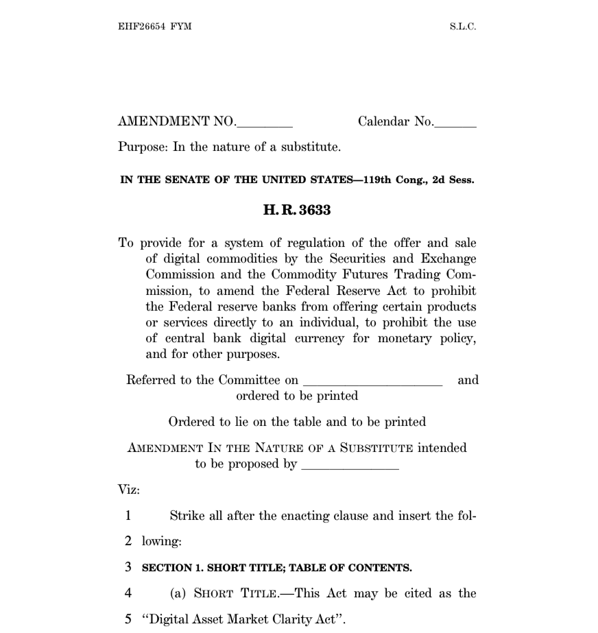 standwithcrypto's tweet photo. This is it. One more day to get the CLARITY Act moving before recess.

The window is still open.

Call your Senators now 👇 https://t.co/Bo11LbK8au