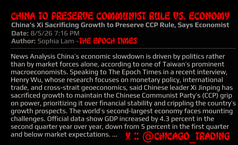 chicago_trading's tweet photo. 🇨🇳🤪 #China #Communism Is Stupid ‼️

🆕 China’s Xi Is Sacrificing Economic Growth In Order to Preserve CCP Rule -The Epoch Times @Chicago_Trading https://t.co/vTZjWoh3jg