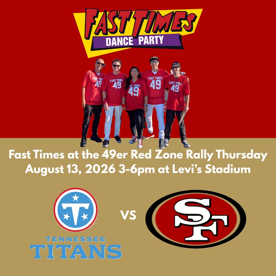 FastTimes80s's tweet photo. Fast Times at 49er Red Zone Rally PreGame Show Levi's Stadium Thurs.Aug.13 3-6pm Titans V 49ers. Fast Times rocks your favorite songs while you enjoy family friendly games, roller coasters, all you can eat & drink buffet
Info: https://t.co/kJ6HhQg37g
#FastTimes
#FastTimes80s https://t.co/tZnEqDegY6