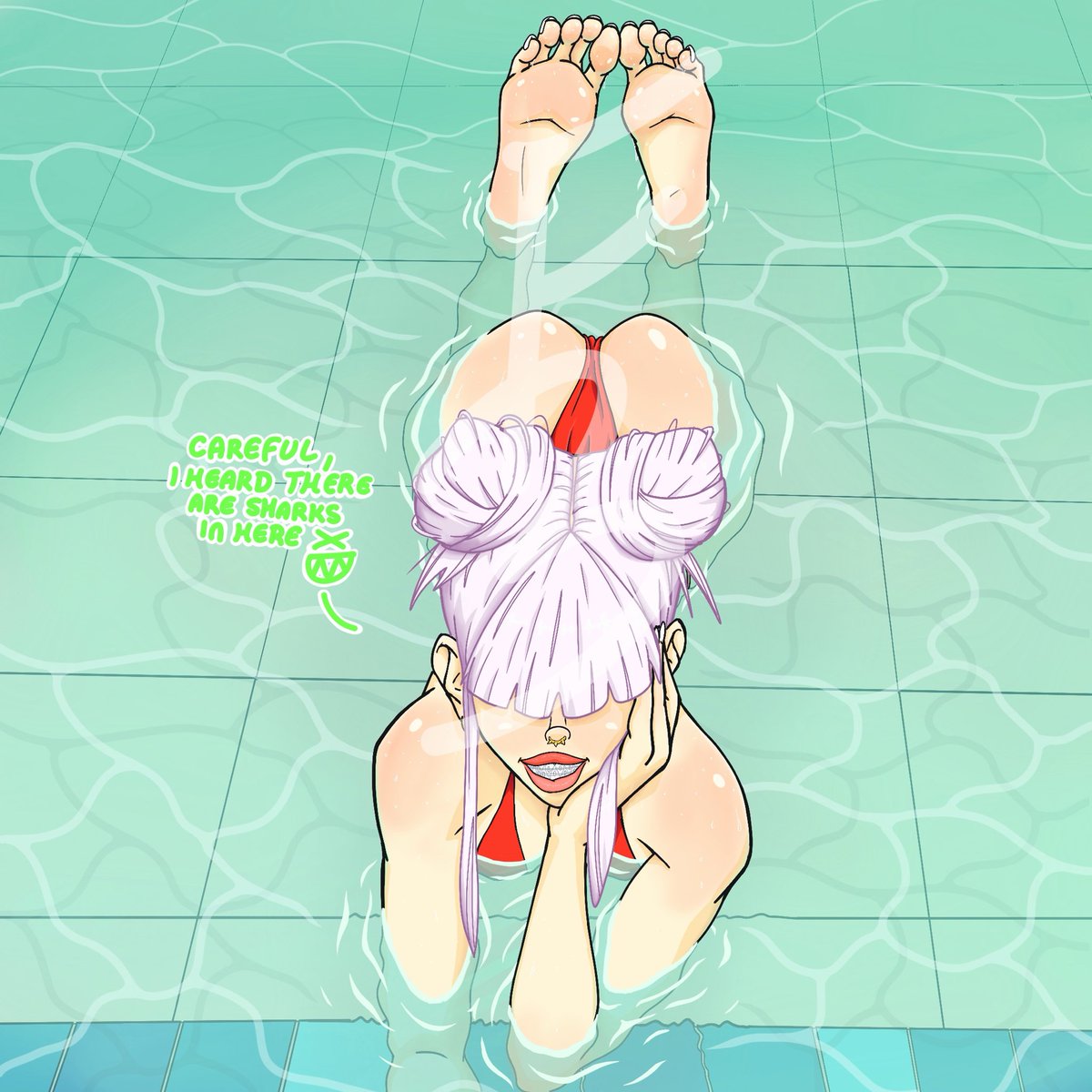 FlippingBerd's tweet photo. Would you take a dip in “Sharkie” infested waters? https://t.co/Za38VGjvgT