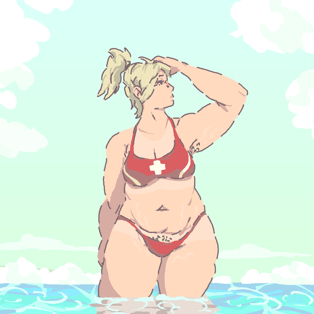 BigMeiLover's tweet photo. More Mercy Overwatch - Beach Time 🏖️☀️ https://t.co/pDaO1SAdUx