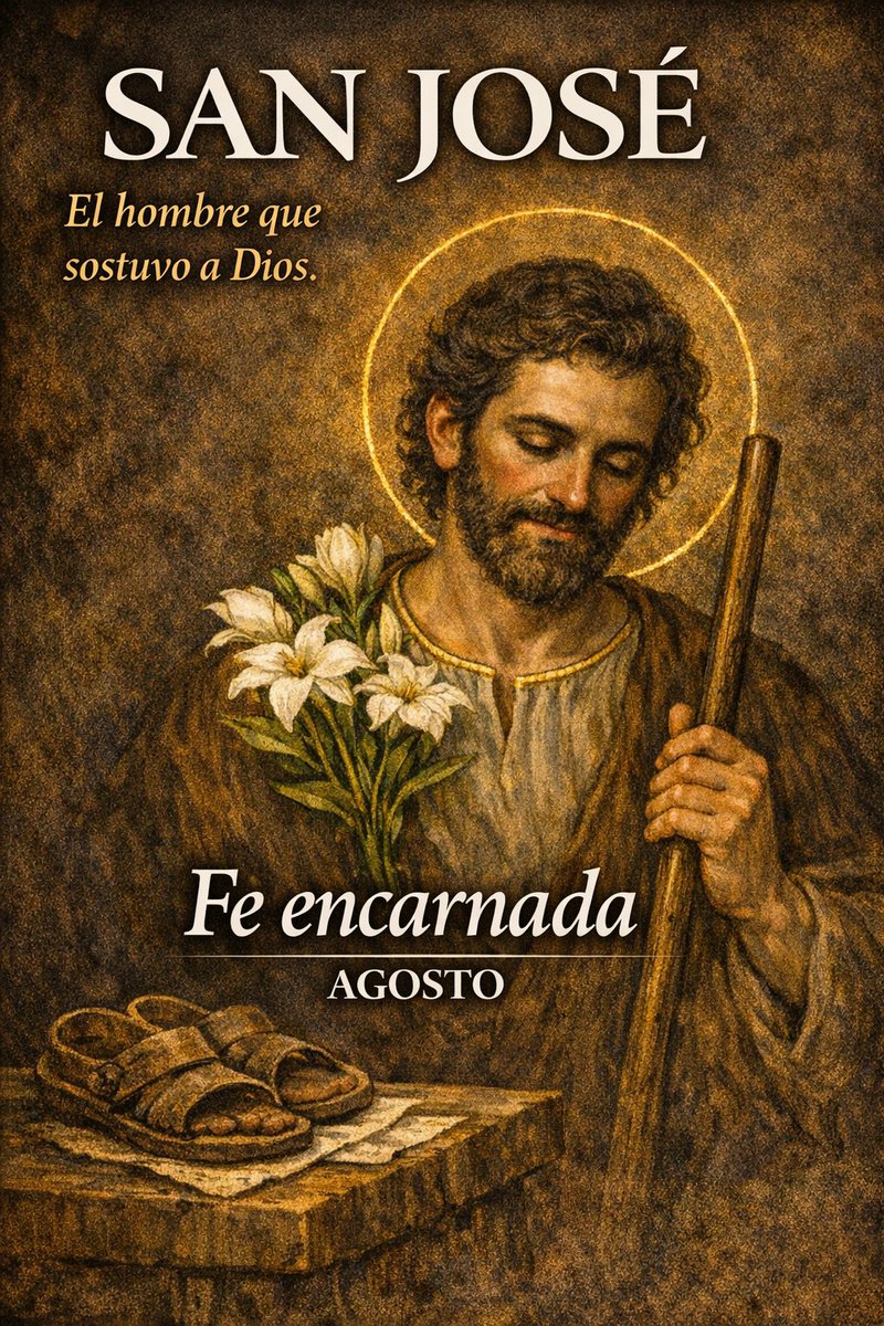 lic_luisatorres's tweet photo. 🪶 AGOSTO — Fe encarnada
📖 “Se levantó y obedeció.” (Mateo 2,21)

Virtud: Fe encarnada — actuar desde la fe

Propósito: Convertir la fe en paso concreto

Oración: “San José, que mi fe se vuelva paso.” San José encomiendo a Venezuela que su fe sea renovada y se vuelva acción. https://t.co/IqoP4f3II4