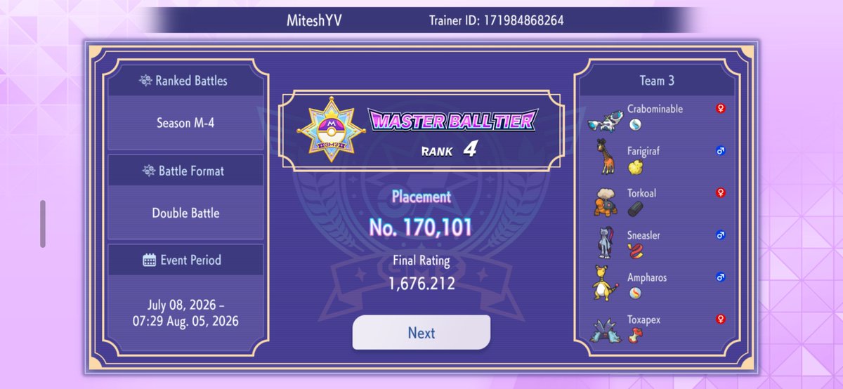 MiteshYV's tweet photo. @Elite_4_J My trickroom boi Crabominable! https://t.co/q6A4v0AnIV