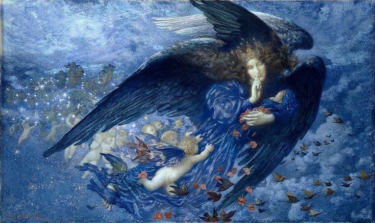 aDose_of_Art's tweet photo. Night with her Train of Stars, 1912,
by Edward Robert Hughes (English, 1851–1914). https://t.co/7ObzsBYbqt
