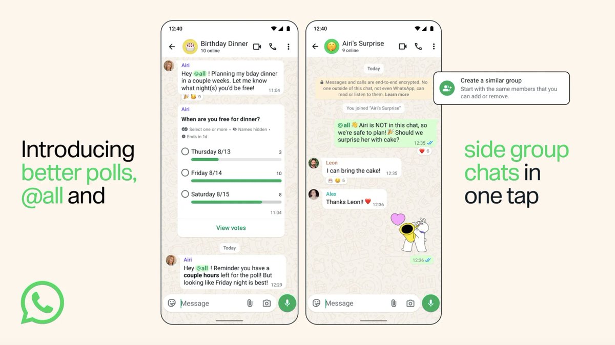 HowToTechNaija's tweet photo. WhatsApp Upgrades Group Chats with New Features, Including @all https://t.co/WWCmfz5Fgy https://t.co/kSlxlbdtPz