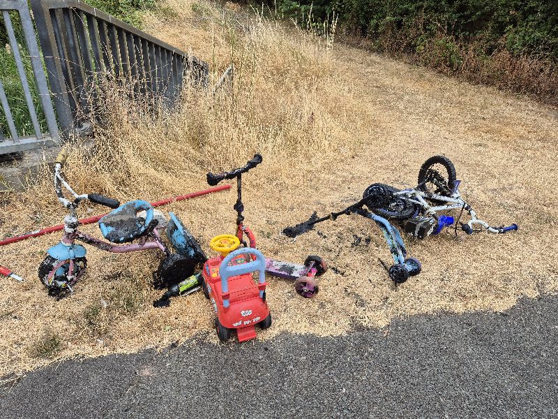 BBullrushes's tweet photo. Spotted in our local #Thulston brook a few days ago, so back today with our long pole to haul them all out. Low water levels meant we got a bit muddy but yesterday's builder's bag find was perfect to transport them to our collection point 😀 #Derby #BoultonMoor #NotABin https://t.co/HLeKmVn67x