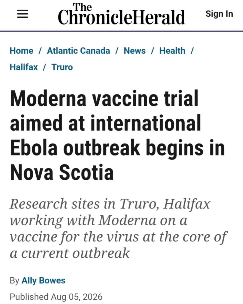 MichelleLA1981's tweet photo. I didnt know there was an ebola outbreak in Nova Scotia?? 
You sheep better hurry up to get your dose of poison. https://t.co/mZVbFb6ERp