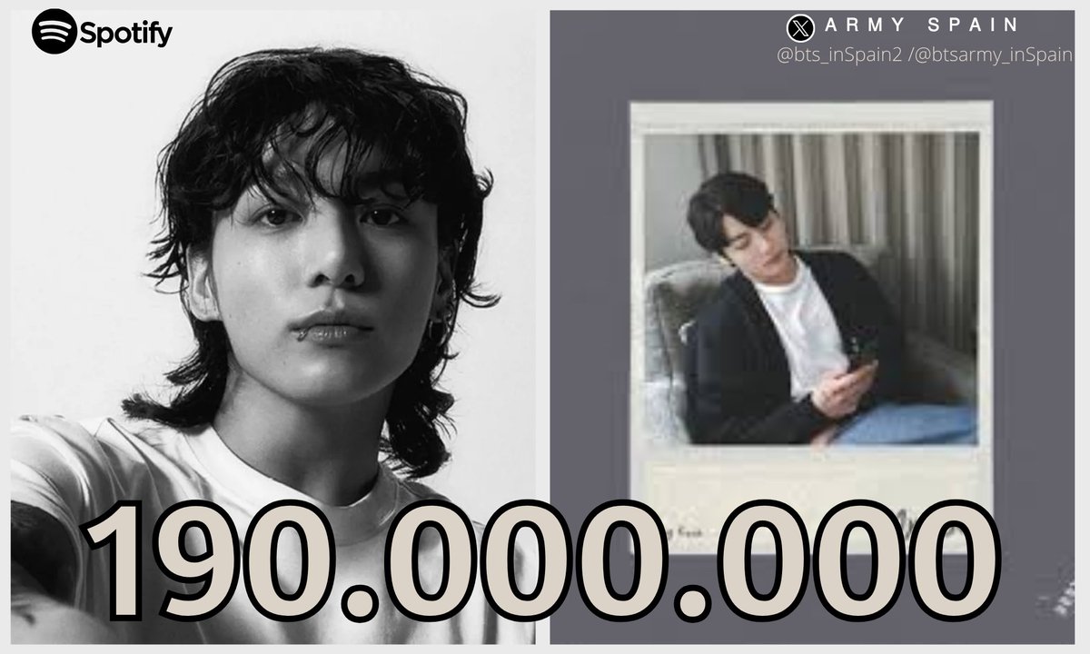 BTS_inSpain's tweet photo. 🎧| #MyYou de #JUNGKOOK ha alcanzado 190 MILLONES de reproducciones en Spotify (190.030.858)! 

¡Continuemos haciendo stream!
190M ✅️ 🔜 200M
Gap: 9.969.142
📅 1/11

🖇https://t.co/OpZlht2i1l

#BTS #btsjungkook @BTS_twt 
- ⛵️ https://t.co/dpNuoDBhY7