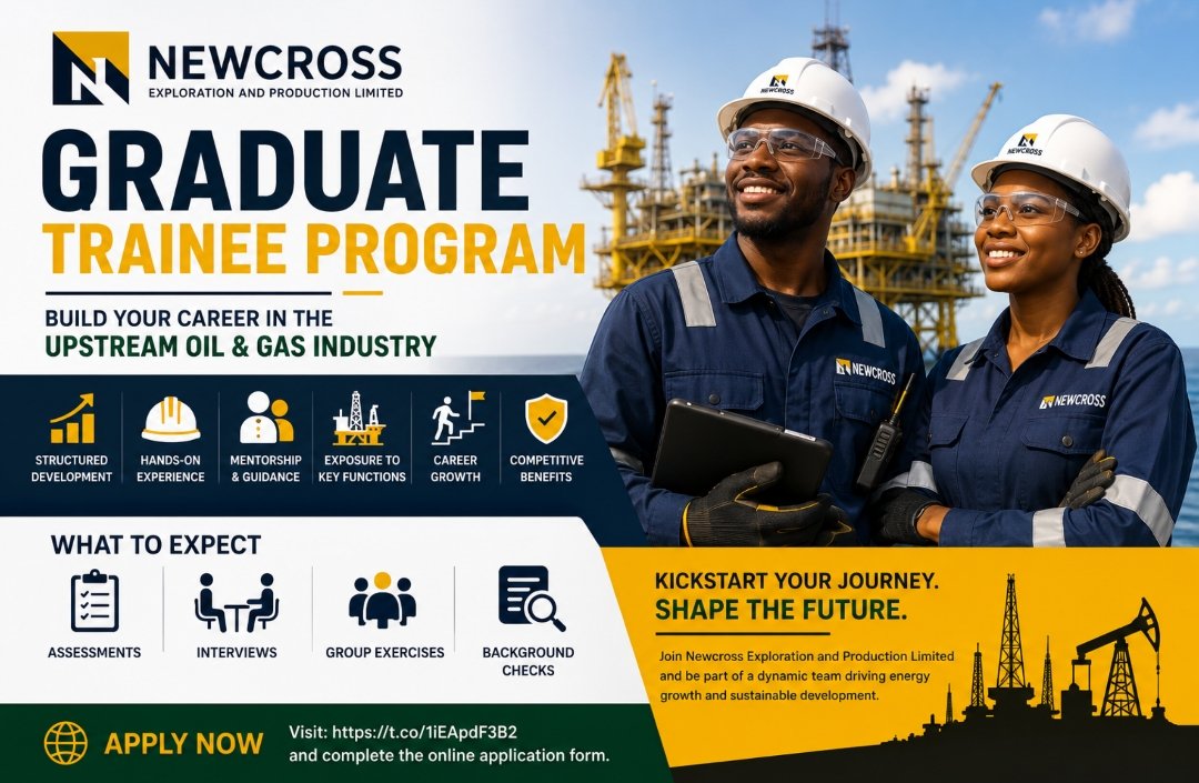 JobsLever's tweet photo. Newcross Exploration And Production Limited Gradua... https://t.co/M4OF2Lpudr https://t.co/wxv5ozkG2e
