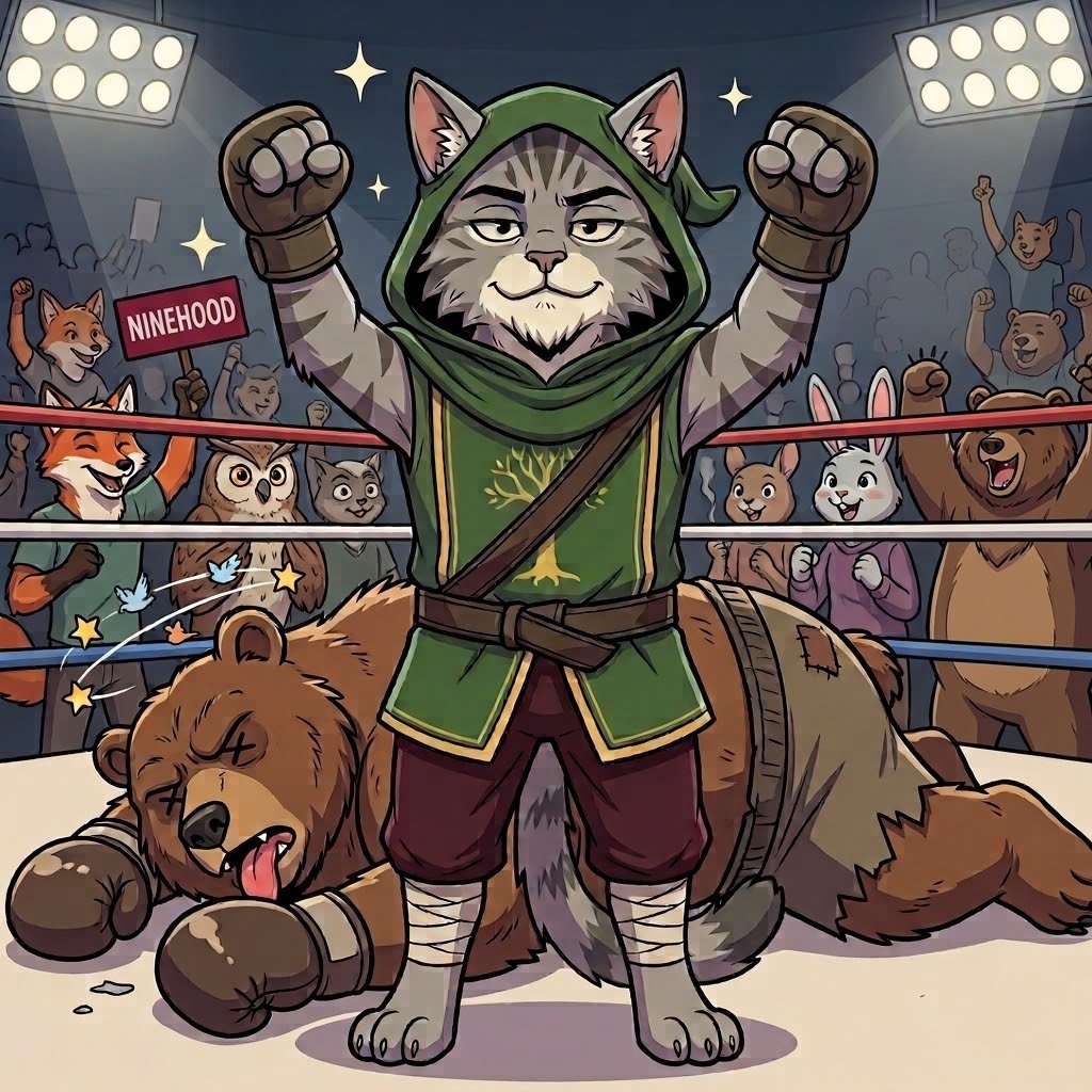 ninehood_h's tweet photo. The bear's down. The Hood's up.
Downtrend broken.

Back to cooking $5M MC.

$NINEHOOD https://t.co/iZOwcjuf6q
