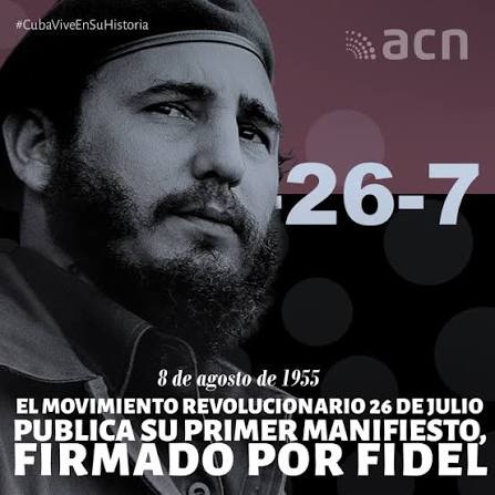 universidad_uci's tweet photo. 📌 #8DeAgosto de 1955 | Se publica el Manifiesto No. 1 del M-26-7, redactado por #FidelPorSiempre.
✊ En el se llama al pueblo de #Cuba a luchar contra la dictadura de Batista y se presenta el Programa de la #Revolución sintetizado en 15 puntos. 🇨🇺❤️
#TenemosMemoria @CubaMES https://t.co/a684iRlZ7y