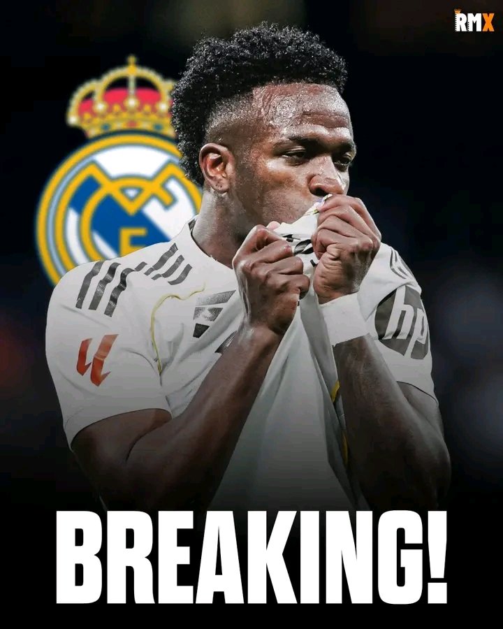 MAKABILA_'s tweet photo. 🚨 𝐎𝐅𝐅𝐈𝐂𝐈𝐀𝐋: 𝑺𝑰𝑿 𝑴𝑶𝑹𝑬 𝒀𝑬𝑨𝑹𝑺 𝐎𝐅 𝐕𝐈𝐍𝐈 🤍💣

Real Madrid confirm Vinicius Jr has signed new long term deal until 𝐉𝐔𝐍𝐄 𝟐𝟎𝟑𝟐, staying at the club as he always wanted! 🔐

𝑴𝒂𝒅𝒓𝒊𝒅𝒊𝒔𝒕𝒂. 𝑶𝒏𝒄𝒆 𝒂𝒈𝒂𝒊𝒏. ⭐ https://t.co/bOPxBKz0zJ